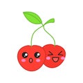 Cherry cute kawaii vector character