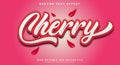 Cherry 3d editable text effect Template Royalty Free Stock Photo
