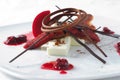 Cherry dessert with chocolate Royalty Free Stock Photo