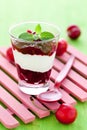 Cherry dessert in a glass Royalty Free Stock Photo