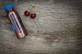 Cherry drink, detox drink, Copy Space, healthy food Royalty Free Stock Photo