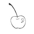 Cherry in the Doodle style. Simple design for scrapbooking or coloring books Royalty Free Stock Photo