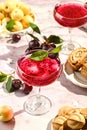 cherry drink with chia seeds Royalty Free Stock Photo