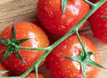 Cherry. Drops. Tomato. Fresh. Vegetables. Macro. Wooden