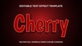 Cherry editable text effect template Royalty Free Stock Photo