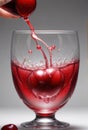 Cherry Elegance: A Photorealistic Splash in Motion