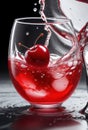 Cherry Elegance: A Photorealistic Splash in Motion