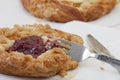 Cherry filled danish pastry Royalty Free Stock Photo