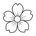 Cherry flower old school classic traditional tattoo. Hand Drawn Black Outline Doodle Logo Icon. Coloring book page. Stock vector