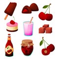 Cherry food, fruit products, dessert sweets, juice