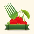 cherry food healthy stamp