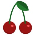 Cherry fresh juice berry icon, vector illustration