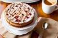 cherry cake on a white plate