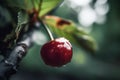 Cherry fruit closeup. Generative AI