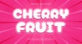 Cherry Fruit 3d editable Text Effect Template Royalty Free Stock Photo