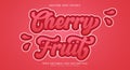Cherry Fruit Editable Text Effect Template Royalty Free Stock Photo