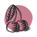 CHERRY FRUIT FLAT ICON READY TO USE Royalty Free Stock Photo
