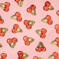 Cherry fruit gummy candy spring pattern Royalty Free Stock Photo