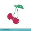 Cherry Fruit Icon Vector Logo Template Illustration Design. Vector EPS 10 Royalty Free Stock Photo