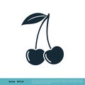 Cherry Fruit Icon Vector Logo Template Illustration Design. Vector EPS 10 Royalty Free Stock Photo