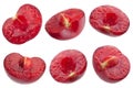 Cherry fruit isolated collection on white Royalty Free Stock Photo