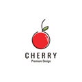 Cherry Fruit Logo Template. Vector Illustration Cherries Symbol