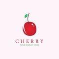 Cherry Fruit Logo Template. Vector Illustration Cherries Symbol