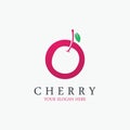 Cherry Fruit Logo Template. Vector Illustration Cherries Symbol