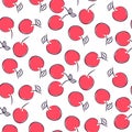 Cherry seamless vector pattern. Royalty Free Stock Photo