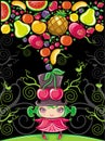 Cherry girl (fruity series) Royalty Free Stock Photo