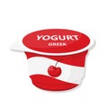 Cherry greek yogurt cartoon illustration