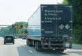 Cherry Hill, New Jersey, U.S - June 18, 2023 - A long Amazon truck moving on the highway