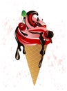 Cherry ice cream Royalty Free Stock Photo