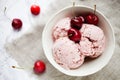Cherry ice cream Royalty Free Stock Photo