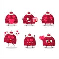 Cherry ice cream scoops cartoon character with love cute emoticon Royalty Free Stock Photo