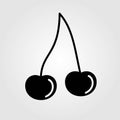 Cherry icon isolated on white background. Vector illustration Royalty Free Stock Photo