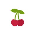Cherry icon, simple design, cherries icon clip art.