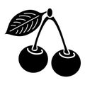 Cherry icon, simple black style Royalty Free Stock Photo