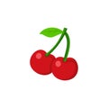 Cherry icon. Vector illustration of cherry isolated on white background Royalty Free Stock Photo