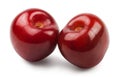 Cherry isolated. Sweet cherries on a white background. Fresh fruit berries. Royalty Free Stock Photo
