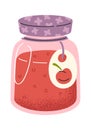 Cherry jam in glass jar Royalty Free Stock Photo
