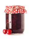 Cherry jam in jar Royalty Free Stock Photo