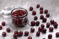 Delicious seedless cherry jam can be canned at home. Royalty Free Stock Photo