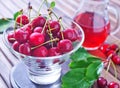 Cherry and juice Royalty Free Stock Photo