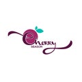 Cherry lettering, bright sticker, emblem and logo for cherry fl