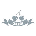 Cherry logo, simple gray style Royalty Free Stock Photo