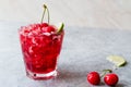 Cherry Margarita Cocktail with Tequila, Lime, Salt, Cherry Juice and Crushed Ice. Royalty Free Stock Photo