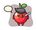 Cherry mascot character with fever condition