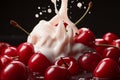 Cherry milk splash. Generate Ai