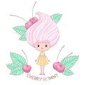 Cherry and mint ice cream girl